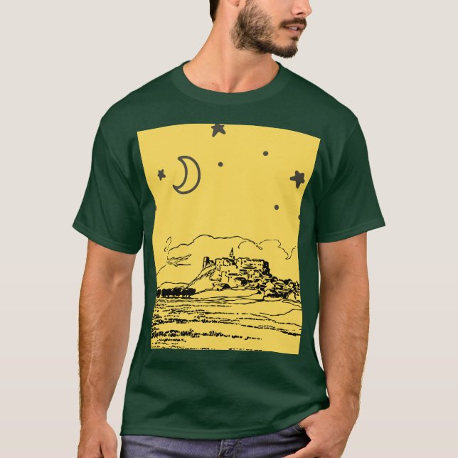 CAMISETA CASTILLO NOCTURNO LUNA CRECIENTE (Anverso)