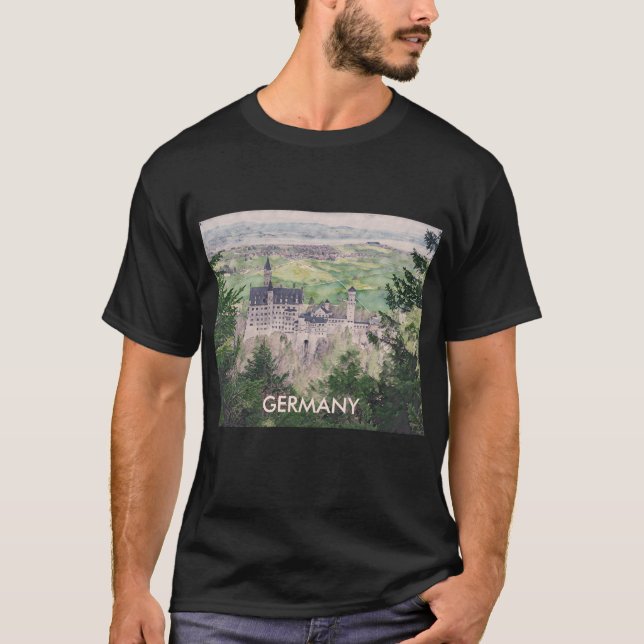 Camiseta Castillo Retro Neuschwanstein en Alemania (Anverso)