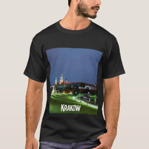 Camiseta Castillo Wawel de noche en Cracovia, Polonia