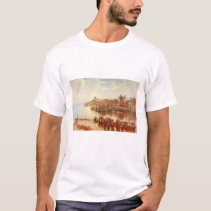 Camiseta Castillo y puerto, Pembrokeshire, País de Gales d