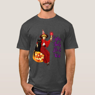 Camiseta Casting Spells Like A Witch - Halloween Black Cat