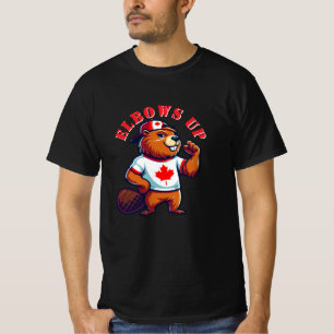 Camiseta Castor Canadiense Con Los Codos Arriba
