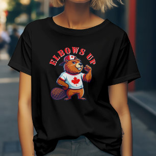 Camiseta Castor Canadiense Con Los Codos Arriba