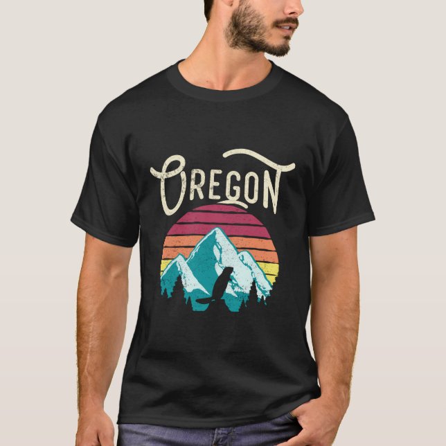 Camiseta castor De Oregón O Montañas (Anverso)