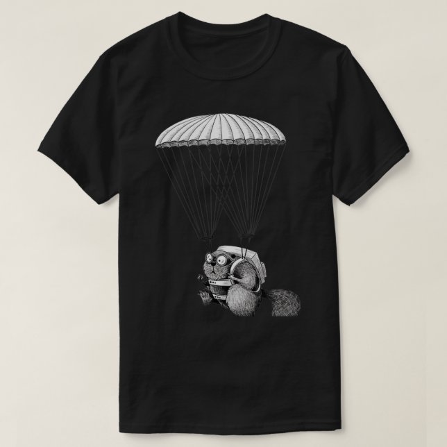 Camiseta castor de paracaidismo 1 (Diseño del anverso)