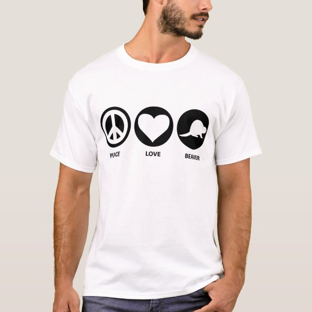 Camiseta Castor del amor de la paz (Anverso)