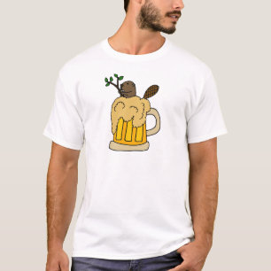 Camiseta Castor divertido en taza de cerveza