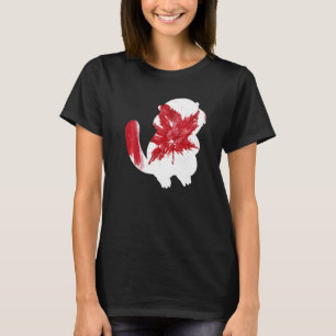 Camiseta castor en hoja de arce Bandera canadiense feliz Ca
