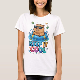 Camiseta Castor genial en piscina con gafas