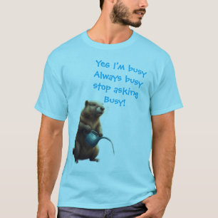 Camiseta Castor ocupado divertido antropomórfico