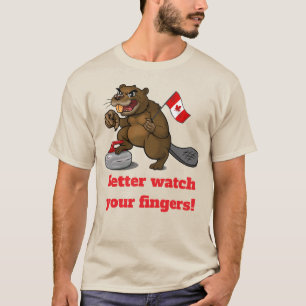 Camiseta Castor rizado con bandera