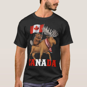 Camiseta Castor y alce canadienses