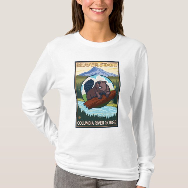 Camiseta Castor y capilla del Mt. - garganta del río (Anverso)