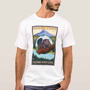 Camiseta Castor y capilla del Mt. - garganta del río