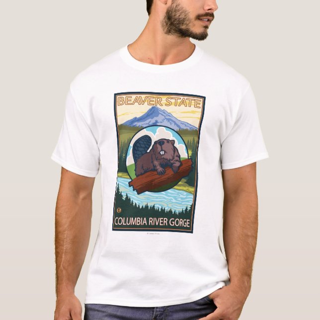 Camiseta Castor y capilla del Mt. - garganta del río (Anverso)