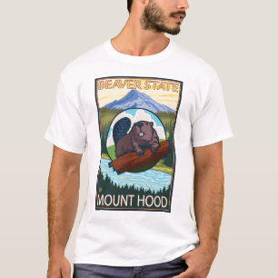 Camiseta Castor y capilla del Mt., Oregon