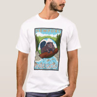 Castor y río - Newport, Oregon