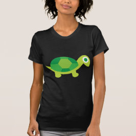 Camiseta Casual de té gráfico de tortuga verde dulce de las