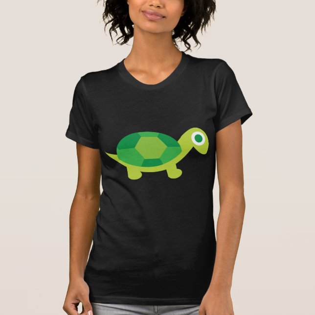 Camiseta Casual de té gráfico de tortuga verde dulce de las (Anverso)