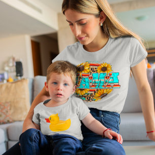 Camiseta Casual Gráfico Retro Mama Floral