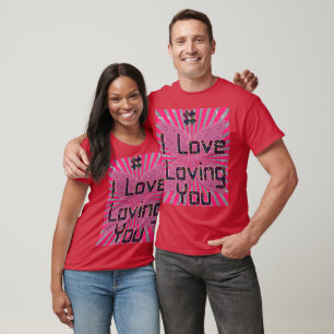 Camiseta Casual Hashtag 3D I Love Loving You