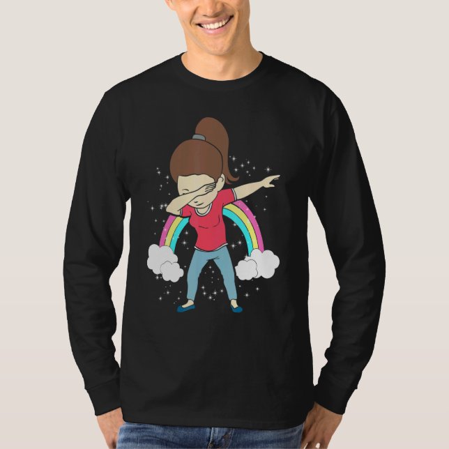 Camiseta Casual Jeans Brown Hair Cute Día de la Madre Diseñ (Anverso)