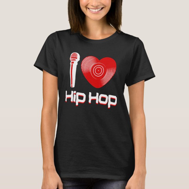 Camiseta Casual Me Encanta El Hip Hop Música Rap Fan Breakd (Anverso)