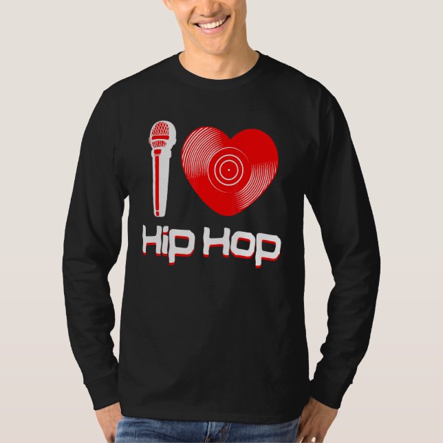 Camiseta Casual Me Encanta El Hip Hop Música Rap Fan Breakd (Anverso)