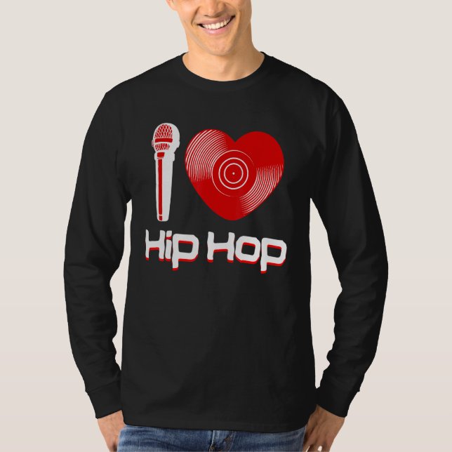 Camiseta Casual Me Encanta El Hip Hop Música Rap Fan Breakd (Anverso)