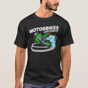 Camiseta Casual Motorbike Biker Donut Motorcycle Carreras S