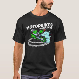 Camiseta Casual Motorbike Biker Donut Motorcycle Carreras S