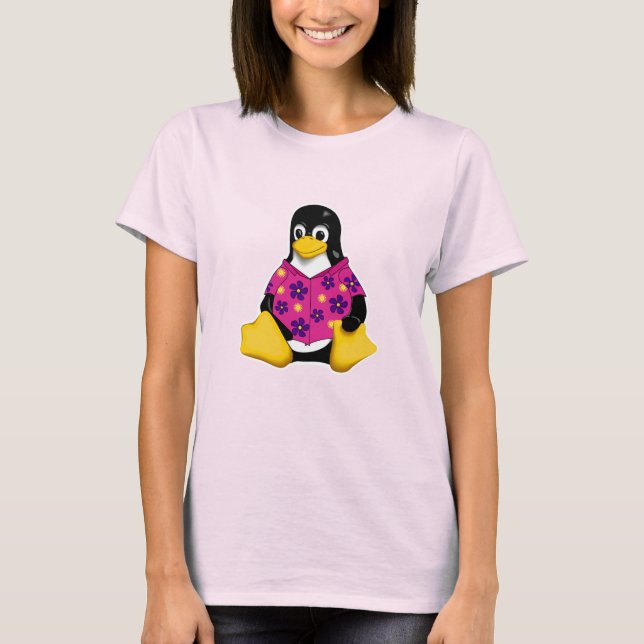 Camiseta Casual Penguins Pink Original T-Shirt (Anverso)