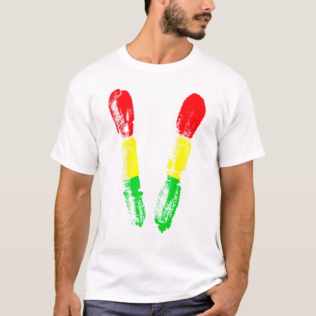 Camiseta Casual Reggae Drum Sticks Reggaeton Jamaica Music  (Anverso)