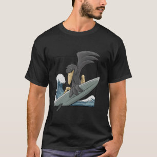 Camiseta Casual Surfer Crow Funky Raven Surfing En Japan Wa