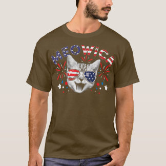 Camiseta Cat 4th Of July American Flag Meowica Patriotic Ca