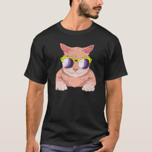 Camiseta Cat Agender Lgbt Bandera no binaria Guay Gafas de 