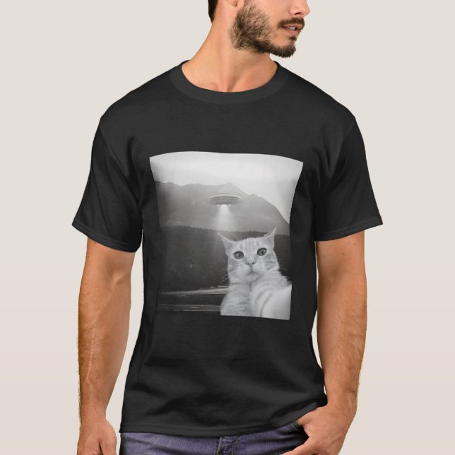 Camiseta Cat Alien Ufo Selfie (Anverso)