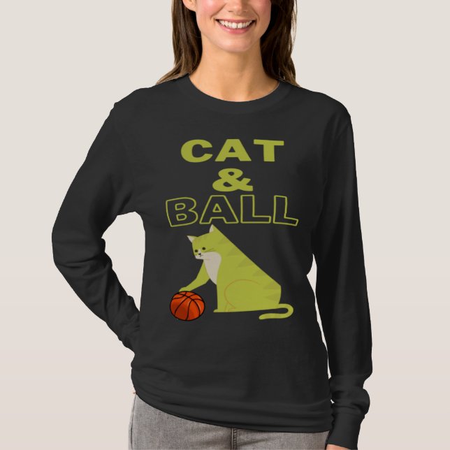 Camiseta Cat and Ball cat holding a basketball with its paw (Anverso)