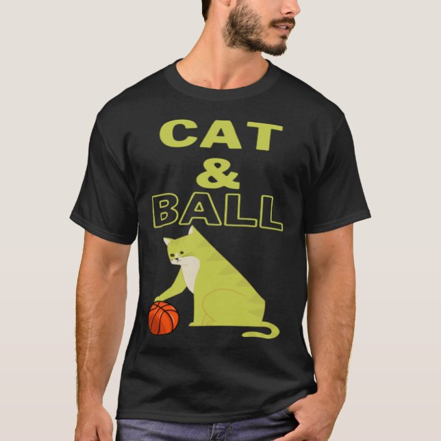 Camiseta Cat and Ball cat holding a basketball with its paw (Anverso)