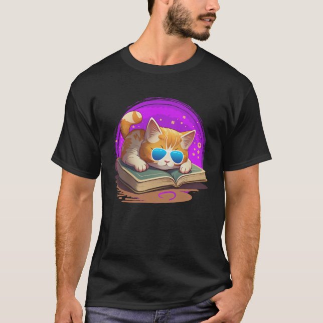 Camiseta Cat  and Bookworm Book  Books and Cat fans (Anverso)
