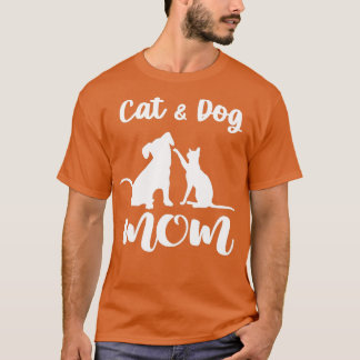 Camiseta Cat and Dog Mom  Pets Animals Lover Puppy for Wome