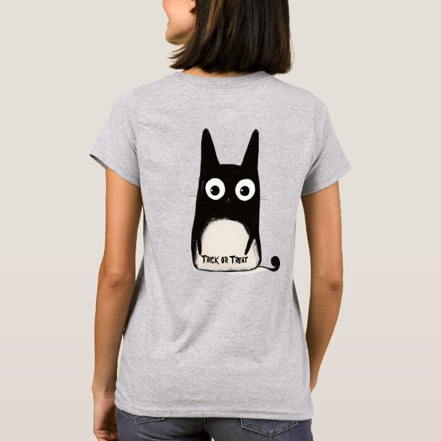 Camiseta Cat and Halloween, personalized (Reverso)