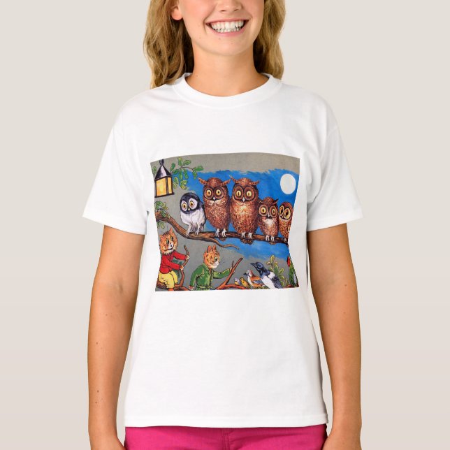 Camiseta Cat and Owl, Louis Wain (Anverso)