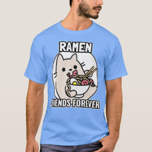 Camiseta Cat and Ramen friends forever 
