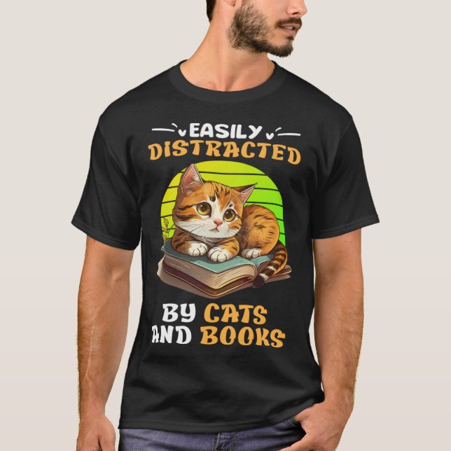 Camiseta Cat  and Reading Cat Fans Books booknerd Book (Anverso)