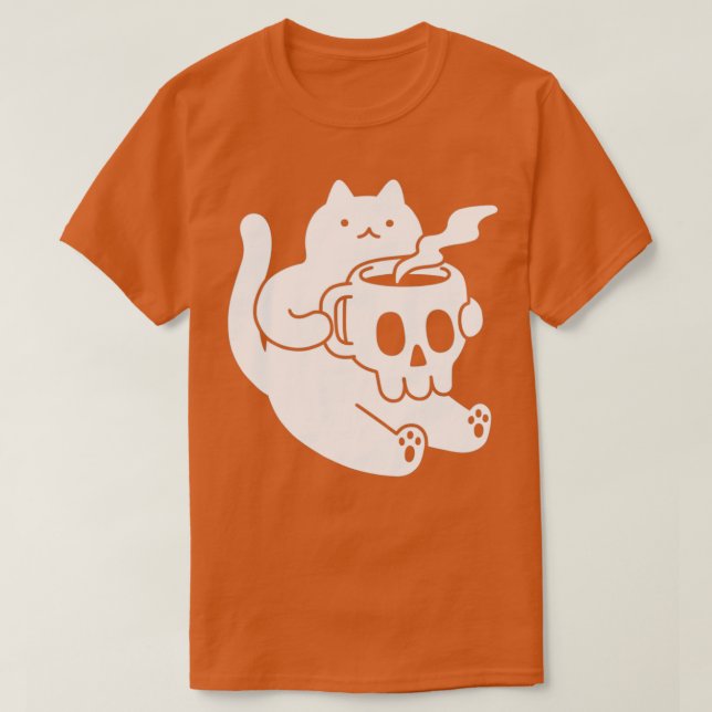 Camiseta Cat and Skull Mug (Diseño del anverso)
