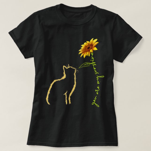 Camiseta Cat and Sunflower You Are My Sunshine (Diseño del anverso)