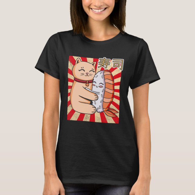 Camiseta Cat And Sushi Japanese (Anverso)