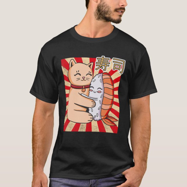 Camiseta Cat And Sushi Japanese (Anverso)