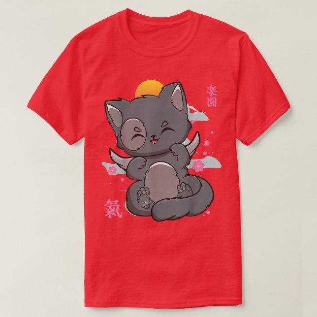 Camiseta Cat Angelcore Kitten Chibi Anime Neko Pastel Gótic (Diseño del anverso)